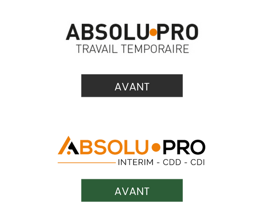 refonte du logo Absolu Pro avant apres