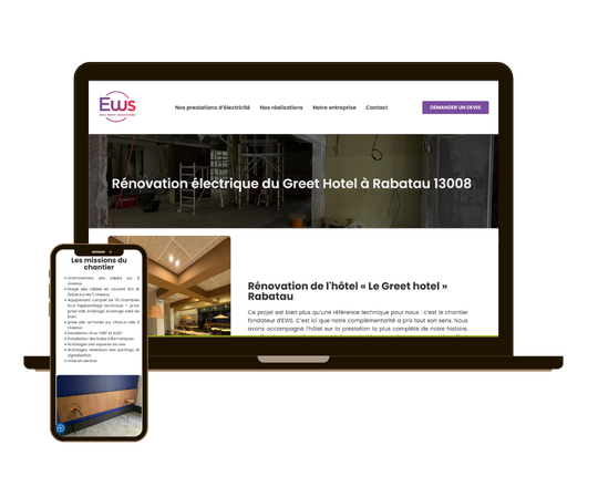 site responsive pour électricien